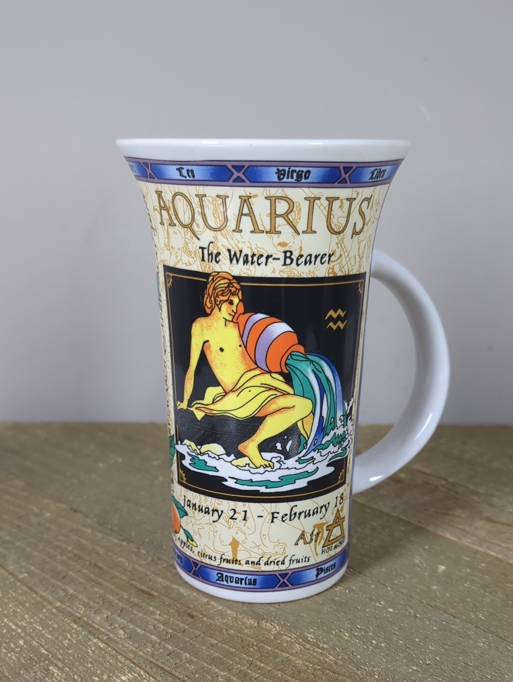 Aquarius Zodiac Tall Ceramic Mug - Multicolor